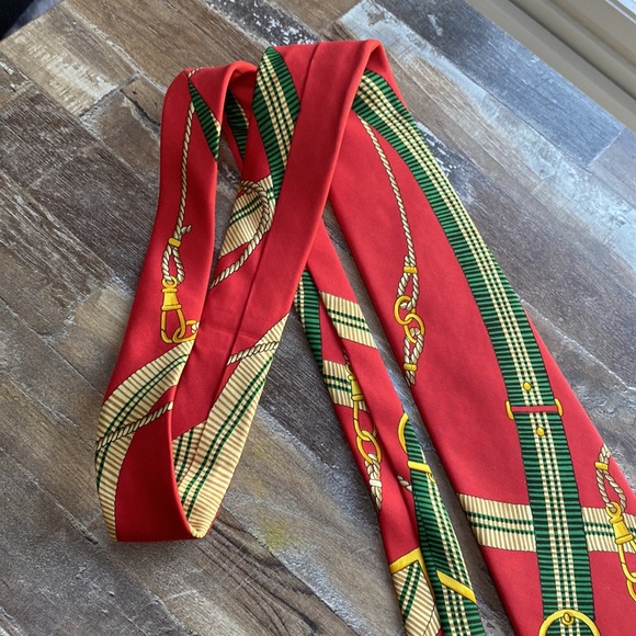 Polo Ralph Lauren silk hand made in USA red green rare tie - Picture 4 of 9
